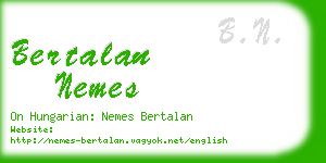 bertalan nemes business card